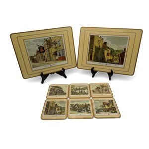Pimpernel English Inns Placemats & Coasters Set England Vintage